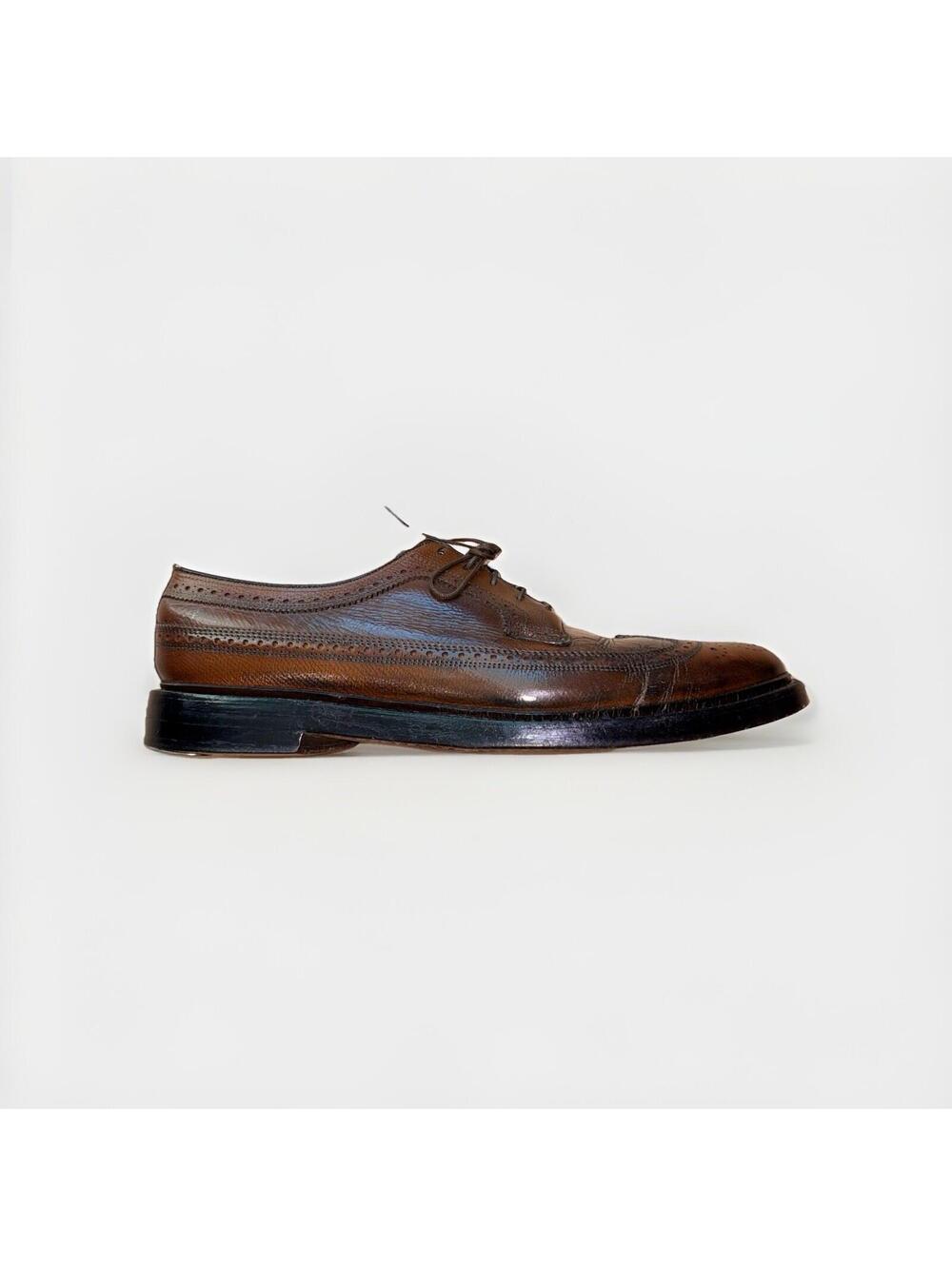 Florsheim Imperial 5 Nail Longwing Brogue Brown Leather Dress Shoes Men’s 9 C
